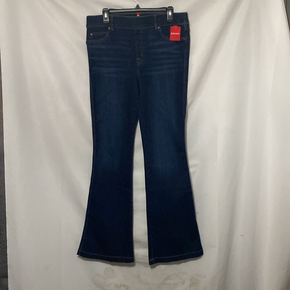 NWT SPANX WO SIZE XL MIDNIGHT BLUE FLARE LEGGING JEAN PULL ON PANTS - Picture 2 of 11